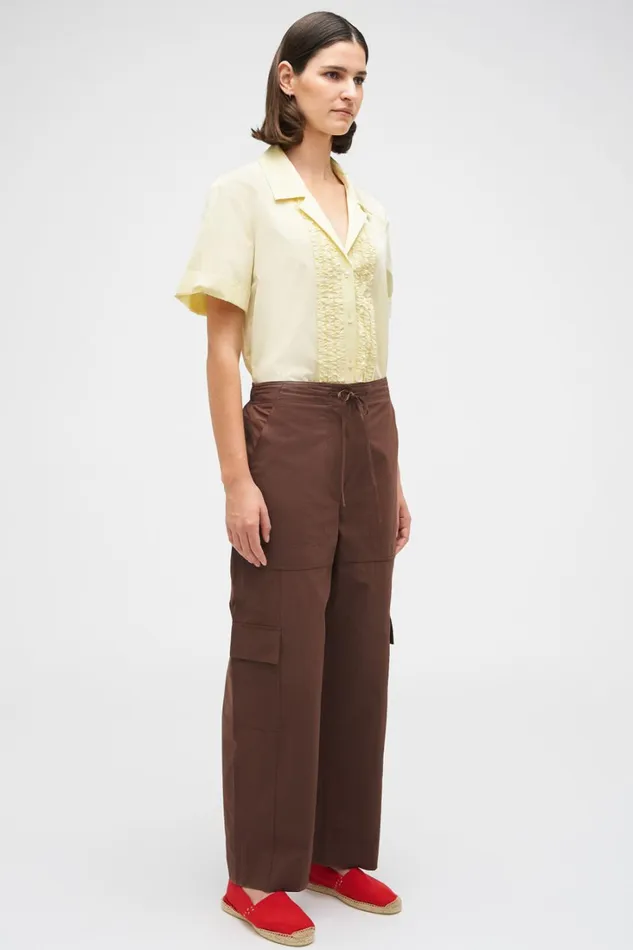 Oroton Scout Poplin Cargo Pant Chocolate Women Pants