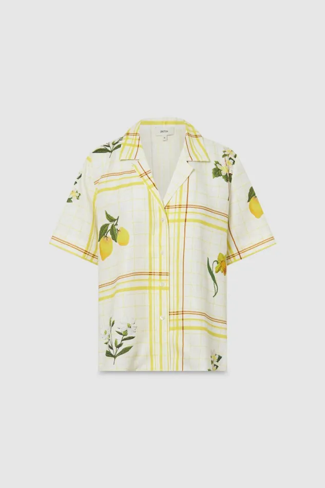 Oroton Summer Picnic Camp Shirt Vibrant Yellow Women Tops Oroton Summer Picnic Camp Shirt Vibrant Yellow Women Tops
