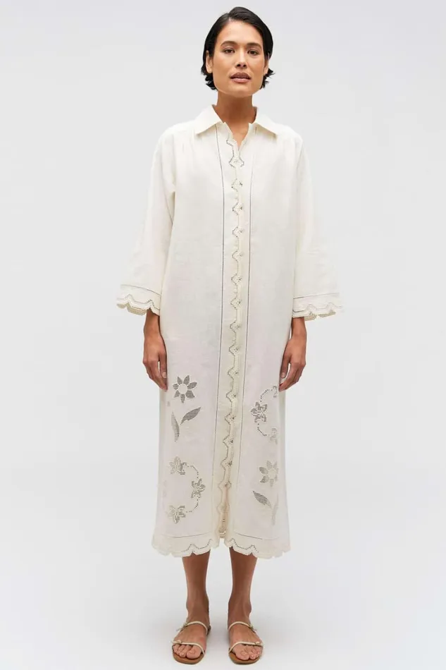 Oroton Table Cloth Lace Column Dress Soft Cream Women Dresses Oroton Table Cloth Lace Column Dress Soft Cream Women Dresses