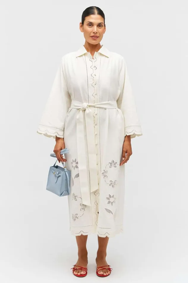 Oroton Table Cloth Lace Column Dress Soft Cream Women Dresses Oroton Table Cloth Lace Column Dress Soft Cream Women Dresses