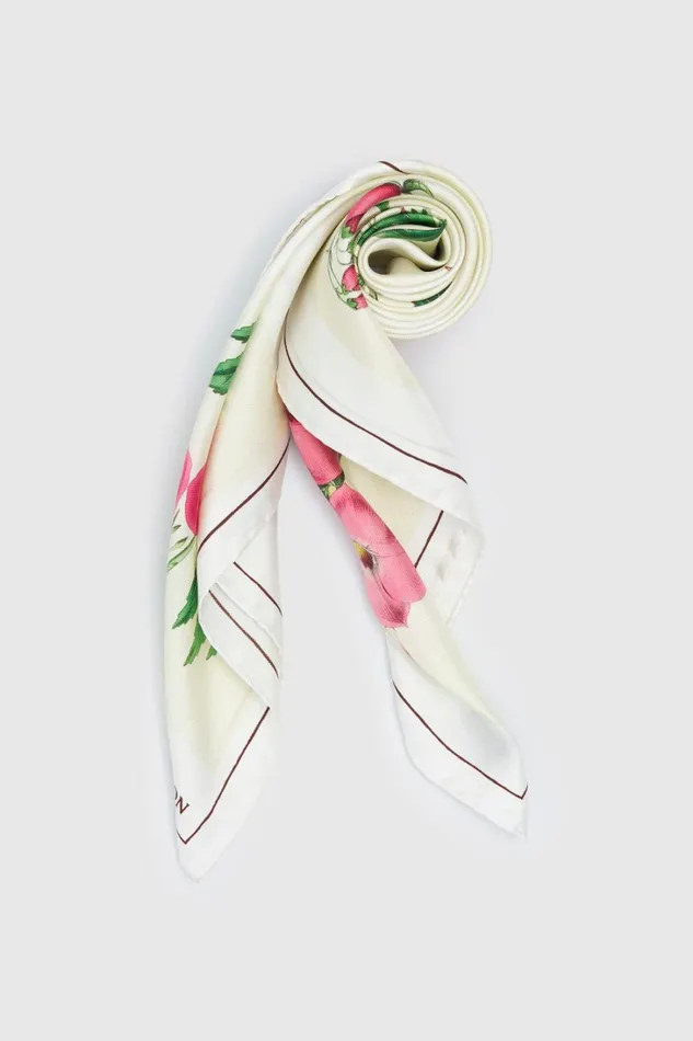 Oroton Verandah Floral Silk Scarf Buttermilk Women Scarves Oroton Verandah Floral Silk Scarf Buttermilk Women Scarves