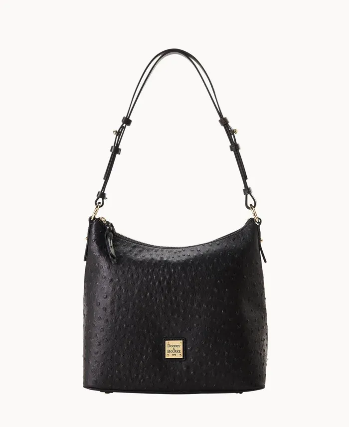 Ostrich Hobo Black Woman Dooney and Bourke Shoulder Bags