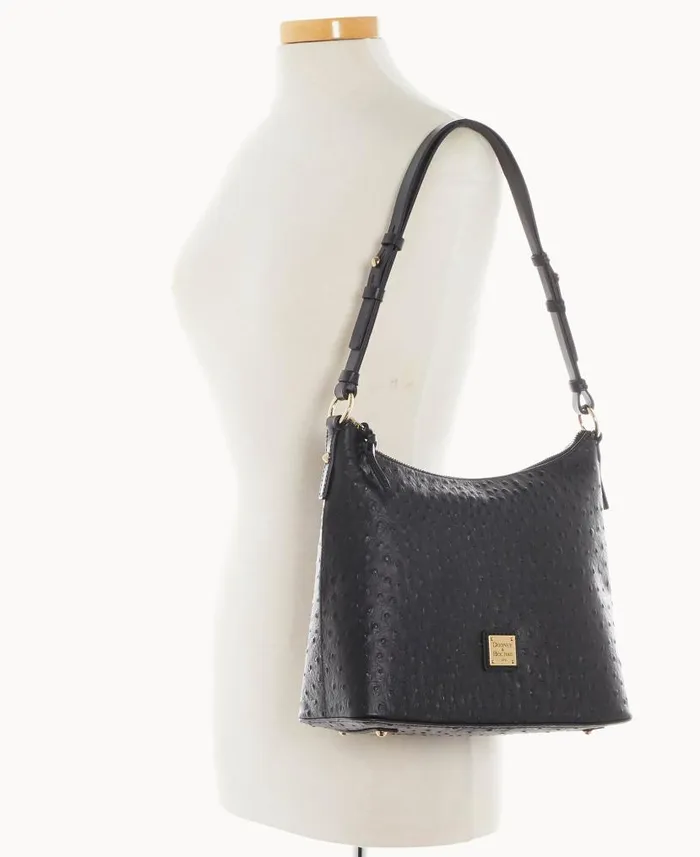 Ostrich Hobo Black Woman Dooney and Bourke Shoulder Bags Ostrich Hobo Black Woman Dooney and Bourke Shoulder Bags