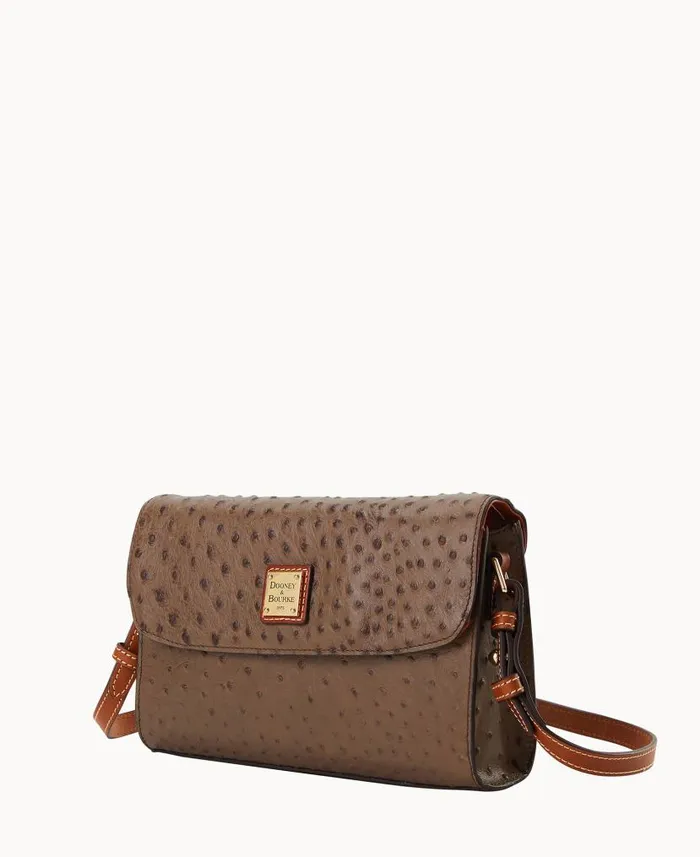 Ostrich Lacey Clutch Mushroom WomanMan Dooney and Bourke Shoulder Bags