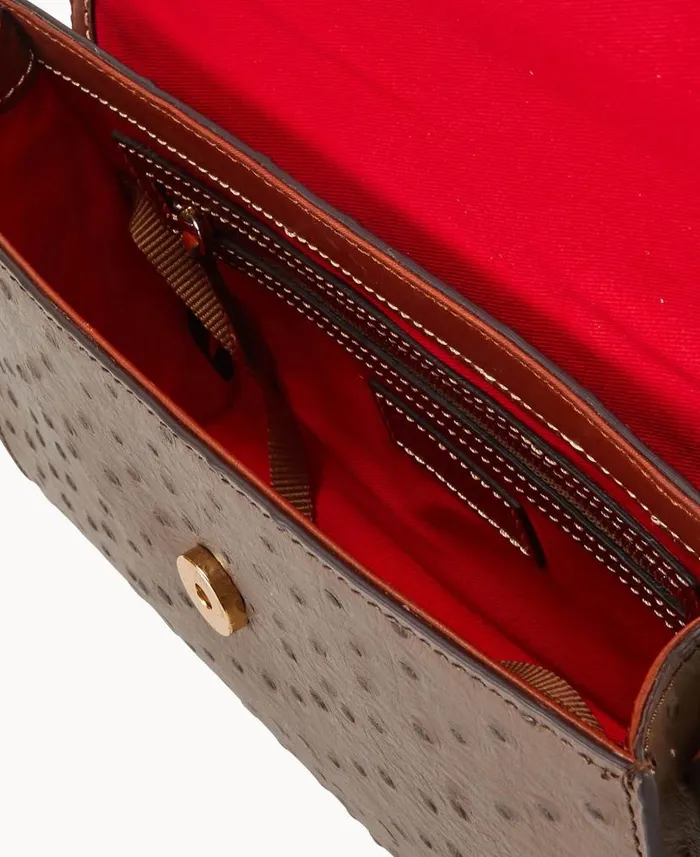 Ostrich Lacey Clutch Mushroom WomanMan Dooney and Bourke Shoulder Bags