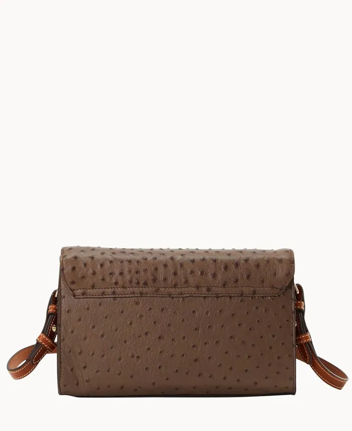 Ostrich Lacey Clutch Mushroom WomanMan Dooney and Bourke Shoulder Bags
