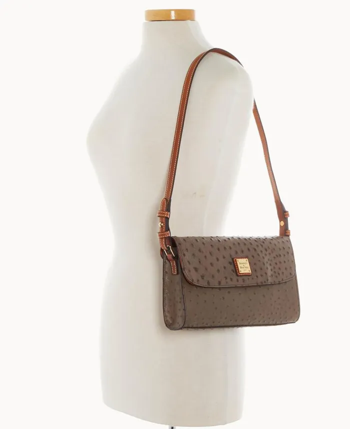 Ostrich Lacey Clutch Mushroom WomanMan Dooney and Bourke Shoulder Bags