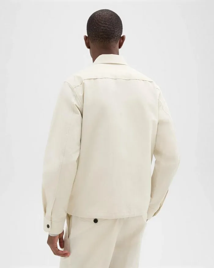 Outerwear Men Theory Shirt Jacket Ecru