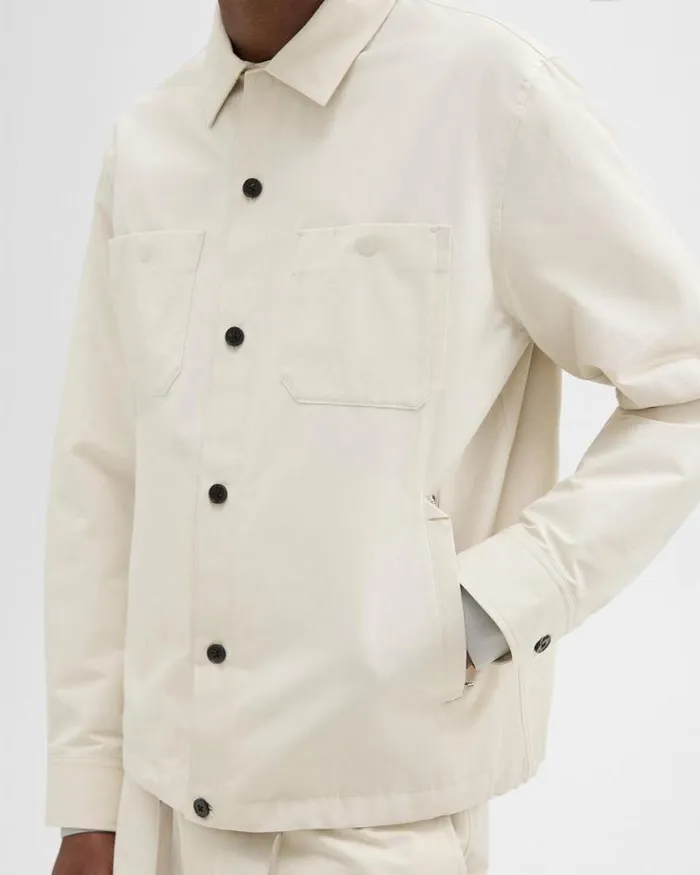 Outerwear Men Theory Shirt Jacket Ecru