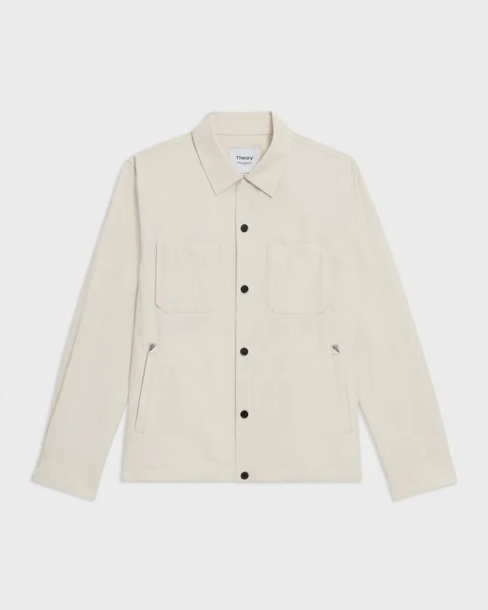 Outerwear Men Theory Shirt Jacket Ecru