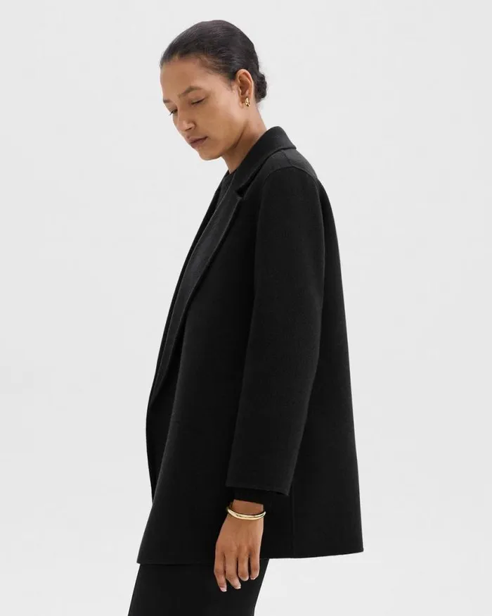 Outerwear Women Theory Clairene Jacket In DoubleFace WoolCashmere Black