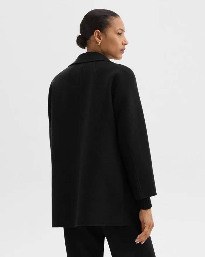 Outerwear Women Theory Clairene Jacket In DoubleFace WoolCashmere Black