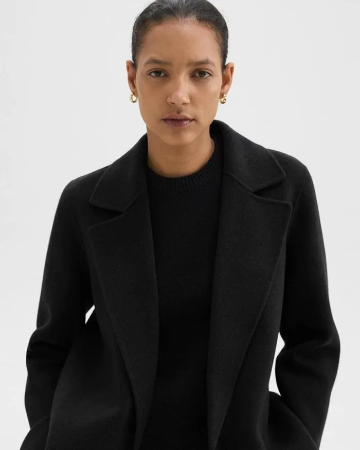 Outerwear Women Theory Clairene Jacket In DoubleFace WoolCashmere Black