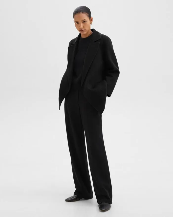 Outerwear Women Theory Clairene Jacket In DoubleFace WoolCashmere Black