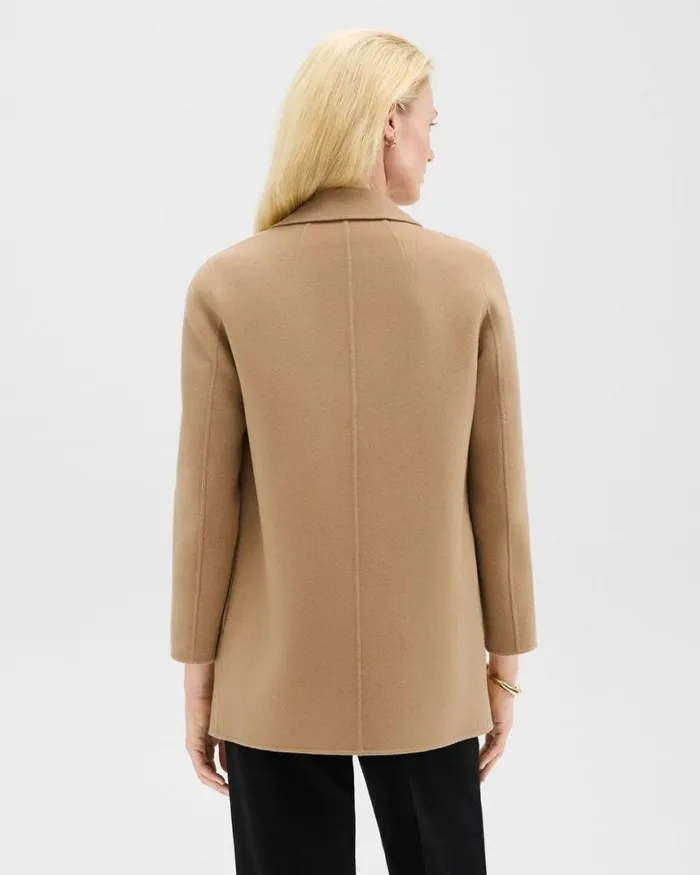 Outerwear Women Theory Clairene Jacket In DoubleFace WoolCashmere New Camel