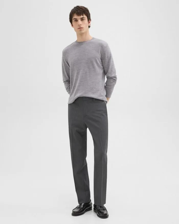 Pants Men Theory Mayer Pant In Stretch Wool Medium Charcoal