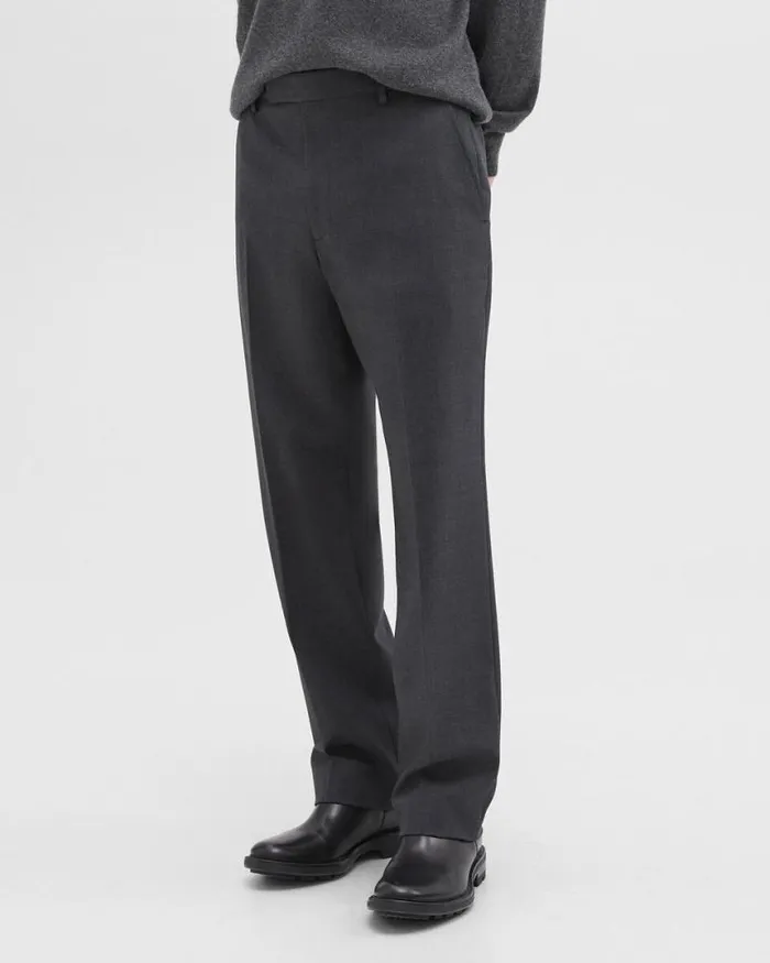 Pants Men Theory Straight Pant In WoolBlend Twill Pestle Melange Pants Men Theory Straight Pant In WoolBlend Twill Pestle Melange