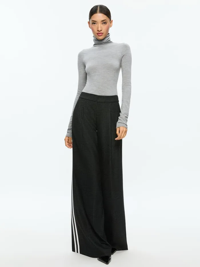 Pants Women Alice Olivia Eric Pant With Side Stripe Charcoal Grey Melange