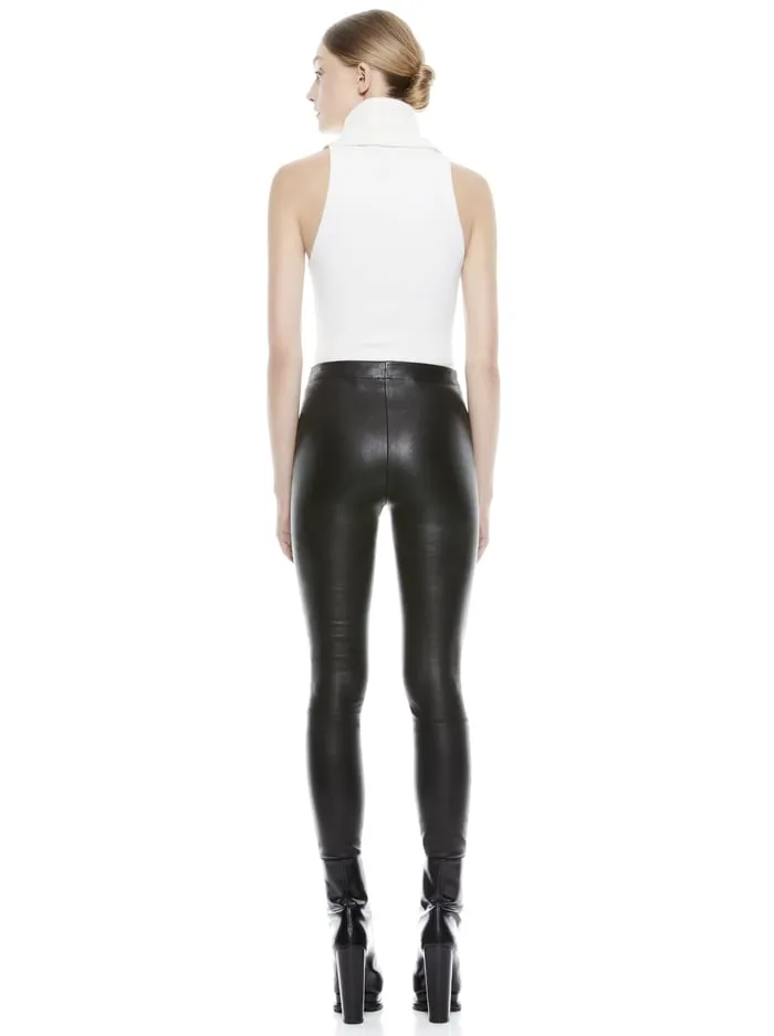 Pants Women Alice Olivia Maddox Leather Legging Black