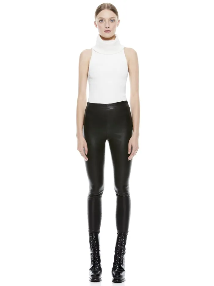 Pants Women Alice Olivia Maddox Leather Legging Black
