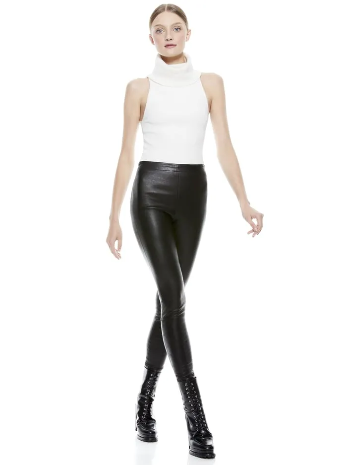 Pants Women Alice Olivia Maddox Leather Legging Black