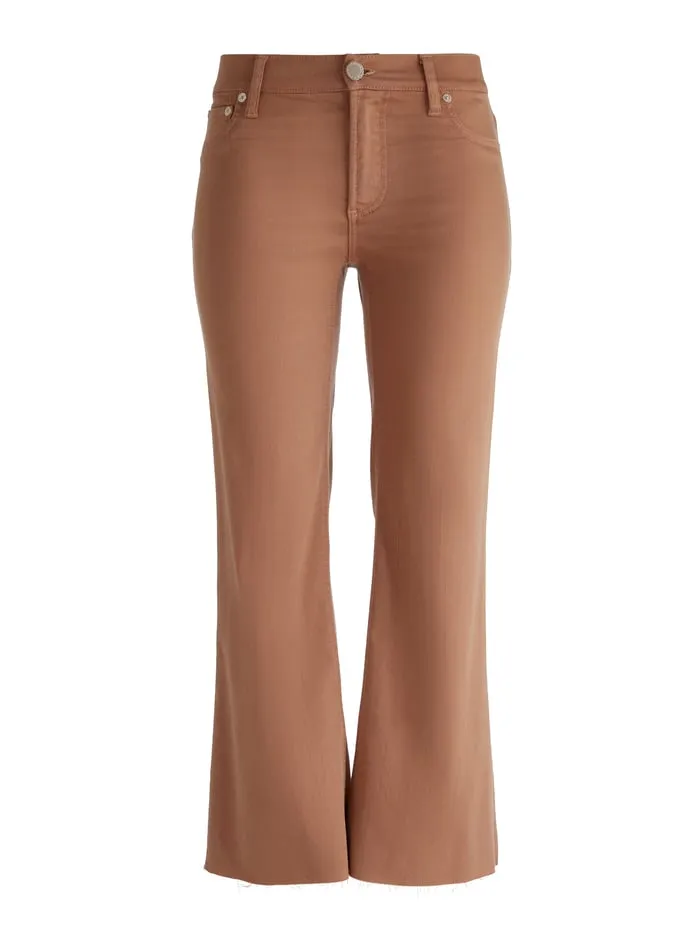 Pants Women Alice Olivia Roxie Low Rise Straight Flare Cropped Jean Camel
