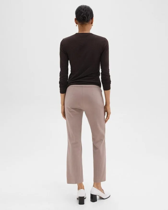 Pants Women Theory Kick Pant In Stretch Cotton Cinder Pants Women Theory Kick Pant In Stretch Cotton Cinder