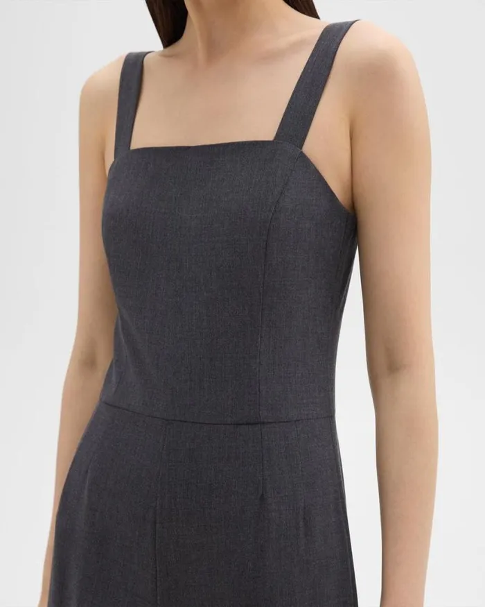 Pants Women Theory Sleeveless Jumpsuit In Stretch Wool Charcoal Melange Pants Women Theory Sleeveless Jumpsuit In Stretch Wool Charcoal Melange