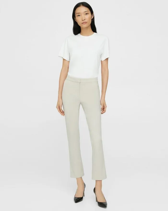 Pants Women Theory Slim Kick Pant In Precision Ponte Putty