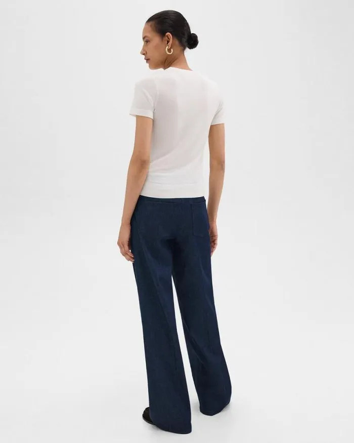 Pants Women Theory StraightLeg 5Pocket Pant In Denim Indigo Pants Women Theory StraightLeg 5Pocket Pant In Denim Indigo
