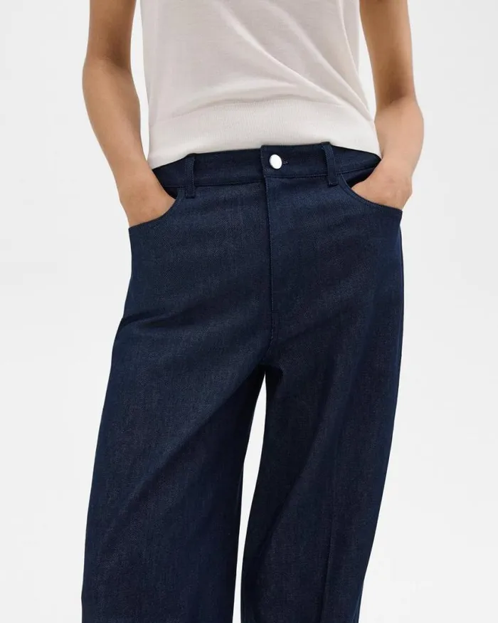 Pants Women Theory StraightLeg 5Pocket Pant In Denim Indigo Pants Women Theory StraightLeg 5Pocket Pant In Denim Indigo