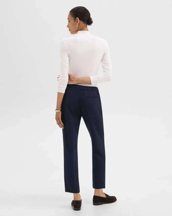 Pants Women Theory Treeca PullOn Pant In Admiral Crepe Nocturne Navy