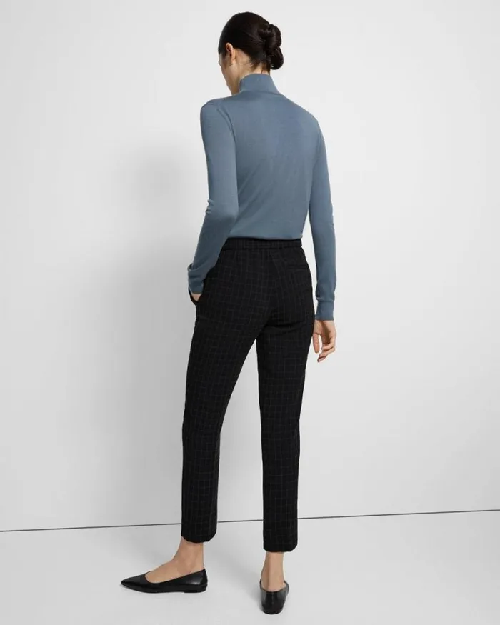 Pants Women Theory Treeca PullOn Pant In Checked Crepe Black Multi