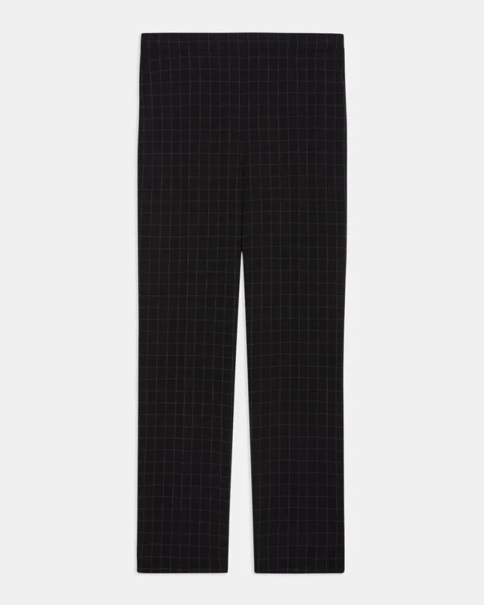 Pants Women Theory Treeca PullOn Pant In Checked Crepe Black Multi