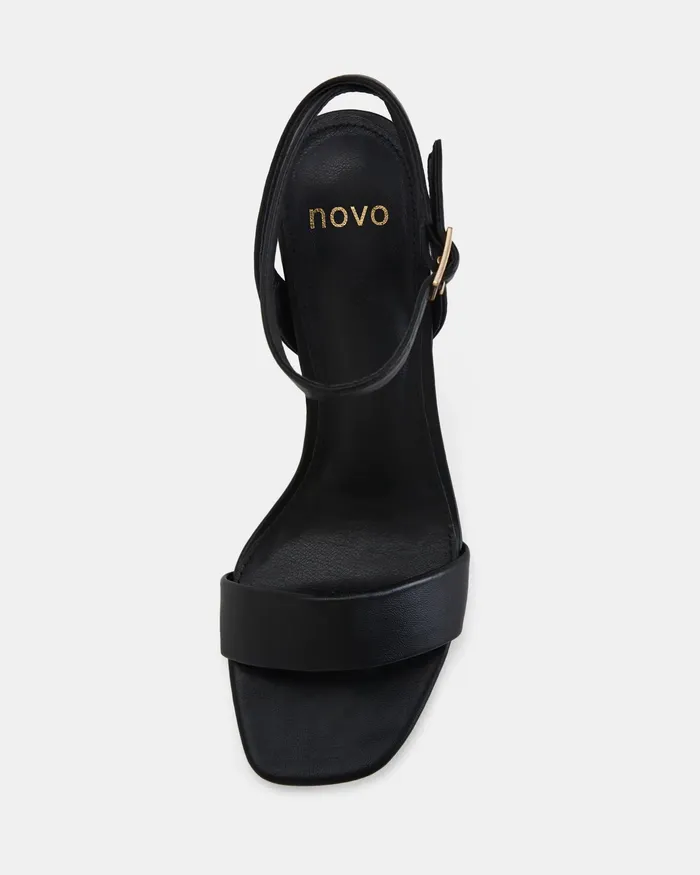 Party MARTINEZ BLACK Open Toe Heels 8211 NOVO Shoes Women