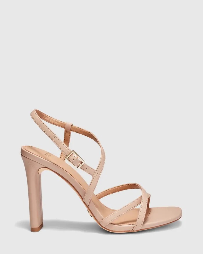 Party MOON Nude Slim Rectangular Heels 8211 NOVO Shoes Women