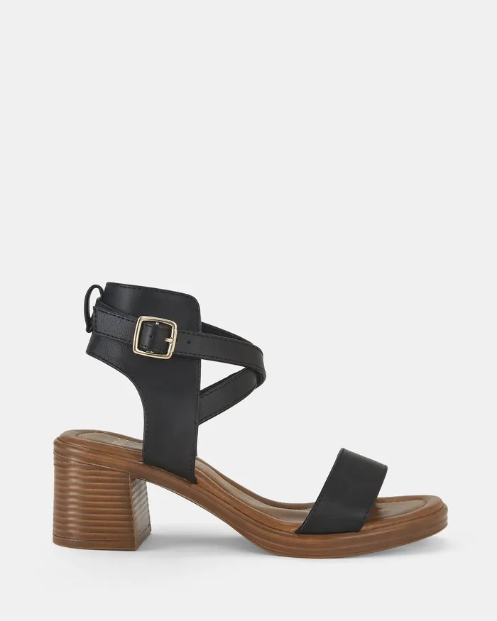 Party UNFORGETTABLE BLACK Open Toe Heels NOVO Shoes Women
