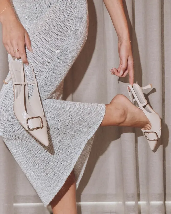 Party Women ISERA PORCELAIN PATENT Closed Toe Heels NOVO Shoes
