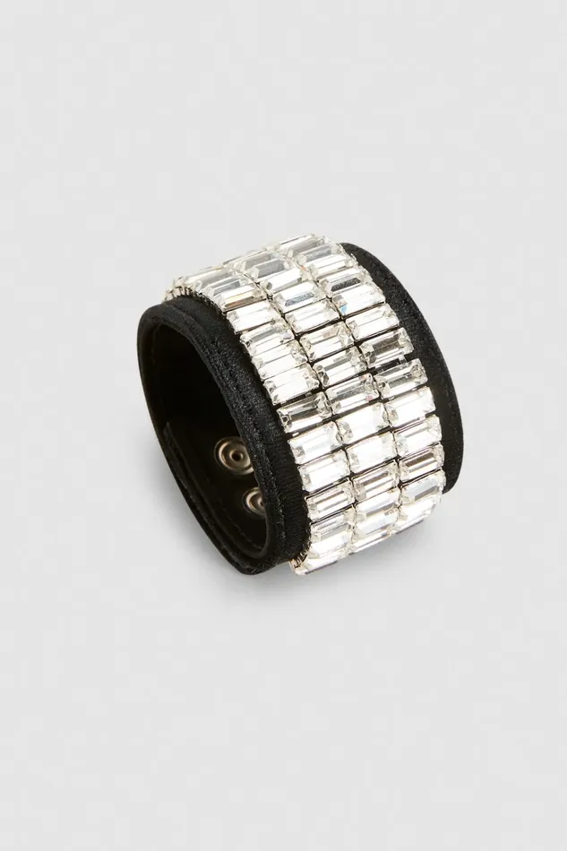 Patrizia Pepe Bracelets Chain Bracelet With Rhinestones Black 8211 Women