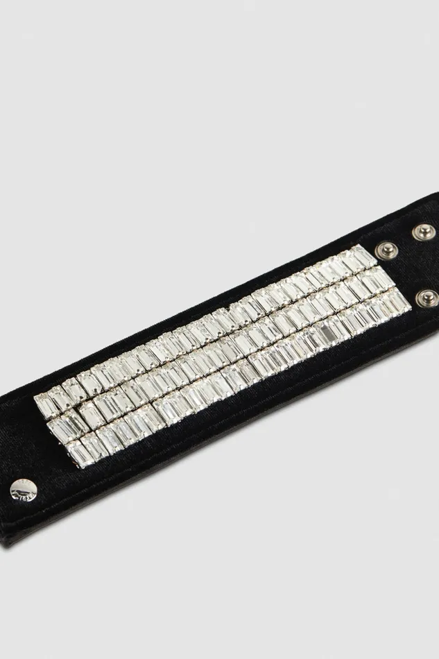 Patrizia Pepe Bracelets Chain Bracelet With Rhinestones Black 8211 Women