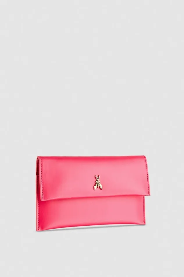 Patrizia Pepe Clutches Leather Clutch Bag With Chain Shoulder Strap Pink 8211 Women