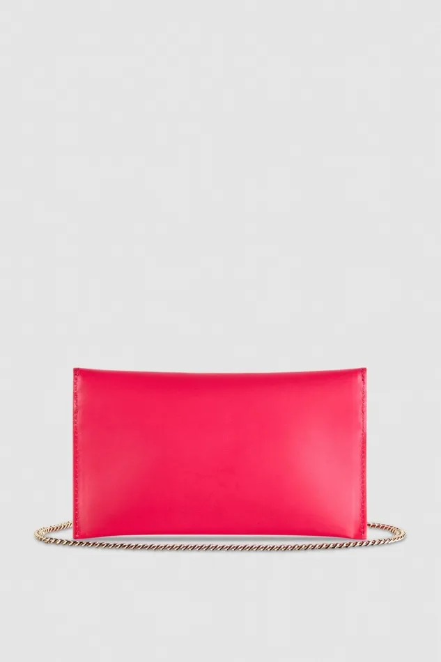 Patrizia Pepe Clutches Leather Clutch Bag With Chain Shoulder Strap Pink 8211 Women