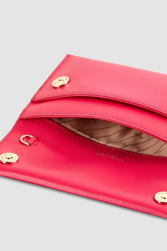 Patrizia Pepe Clutches Leather Clutch Bag With Chain Shoulder Strap Pink 8211 Women