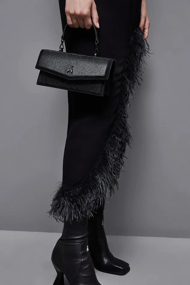 Patrizia Pepe Crossbodys Fly Bamby Shoulder Bag With Rhinestones Black 8211 Women