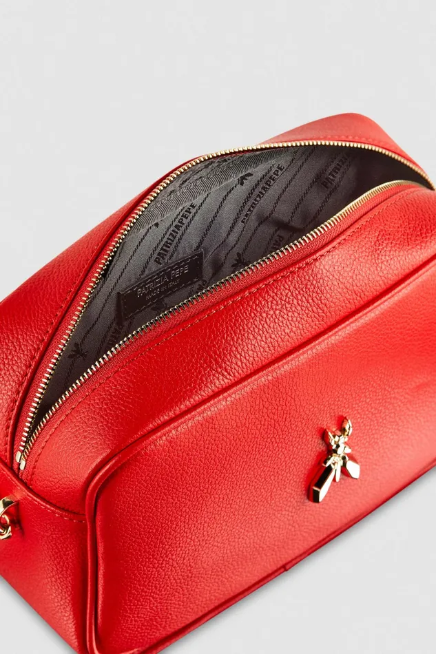 Patrizia Pepe Crossbodys Fly Camera Leather Bag With Chain Red 8211 Women