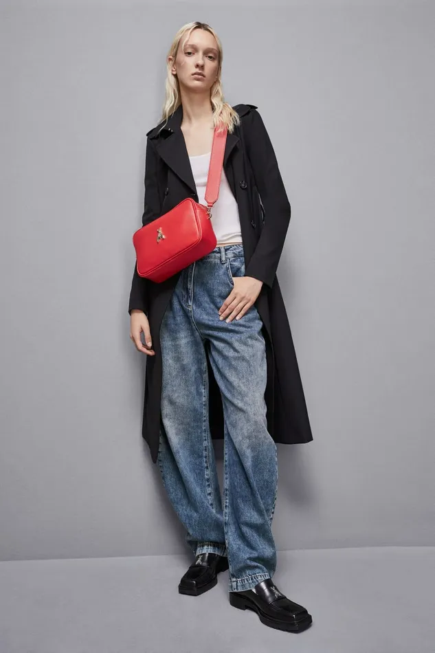 Patrizia Pepe Crossbodys Fly Camera Leather Bag With Chain Red 8211 Women