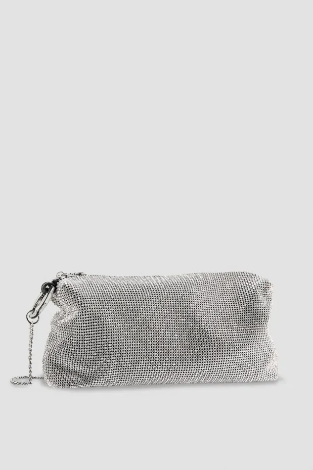 Patrizia Pepe Crossbodys Rhinestone Shoulder Bag Silver 8211 Women
