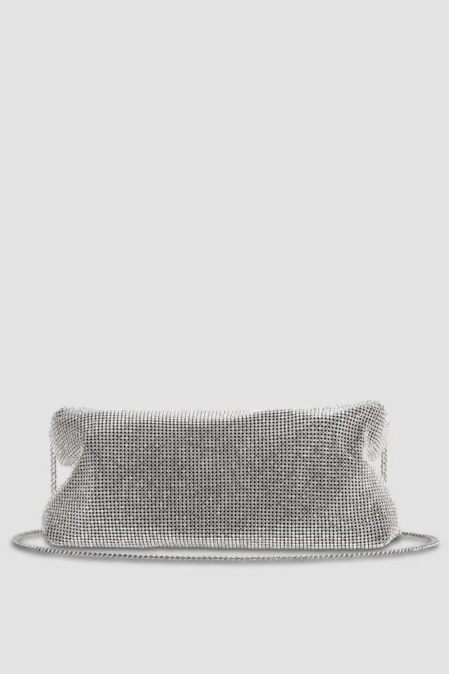 Patrizia Pepe Crossbodys Rhinestone Shoulder Bag Silver 8211 Women