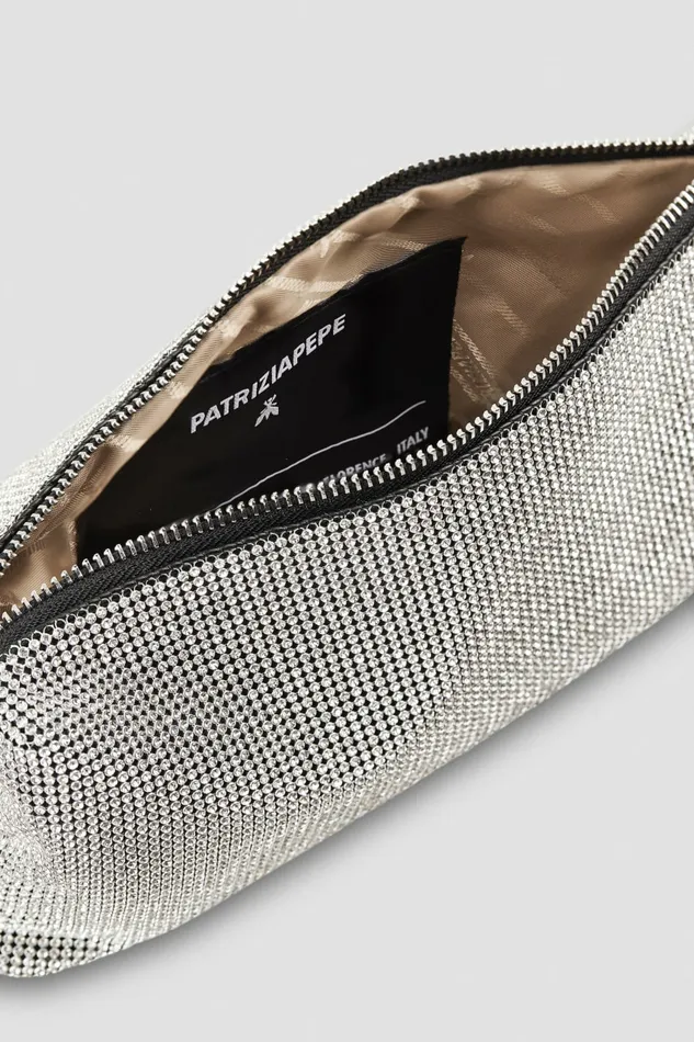 Patrizia Pepe Crossbodys Rhinestone Shoulder Bag Silver 8211 Women