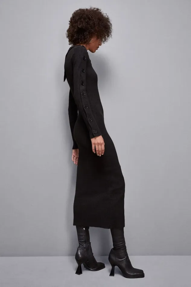 Patrizia Pepe Dresses LongSleeved Midi Dress Black 8211 Women